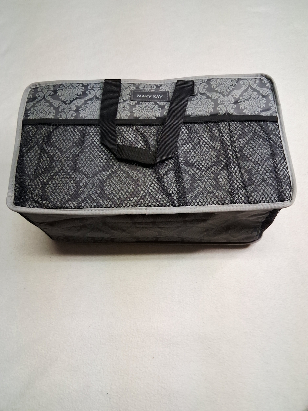 Mary Kay Black and Gray Damask Cosmetic Organizer Bag